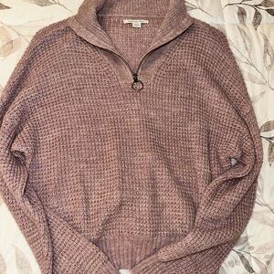 American Eagle Half-Zip Sweater in Mauve